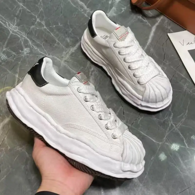Designer Brand Original Dissolved Shoes Women's Shell Head Thick Bottom Canvas Shoes Casual Trendy Men's Shoes Board Shoes