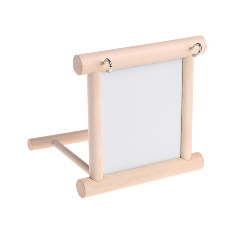 

Pet Bird Stand Perch with Mirror Wooden Birdcage Play for Parrot Parakeet Cockatiel Conure Finch Lovebird