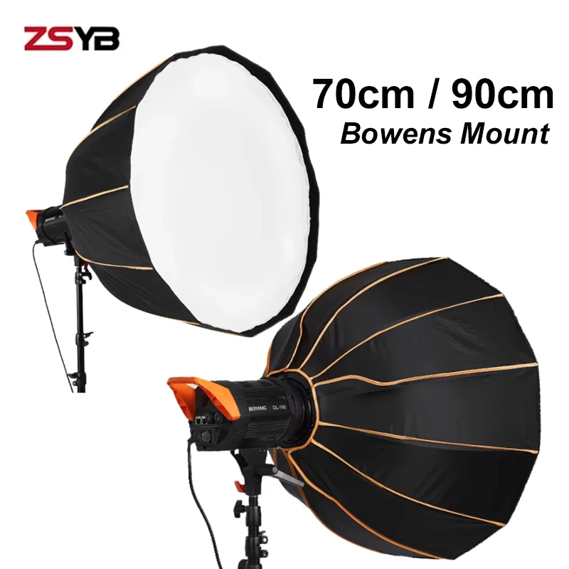 

Софтбокс для параболического зонта ZSYB 45 см, 70 см, 90 см, быстросъемный, быстросъемный для фонарей с креплением Bowens