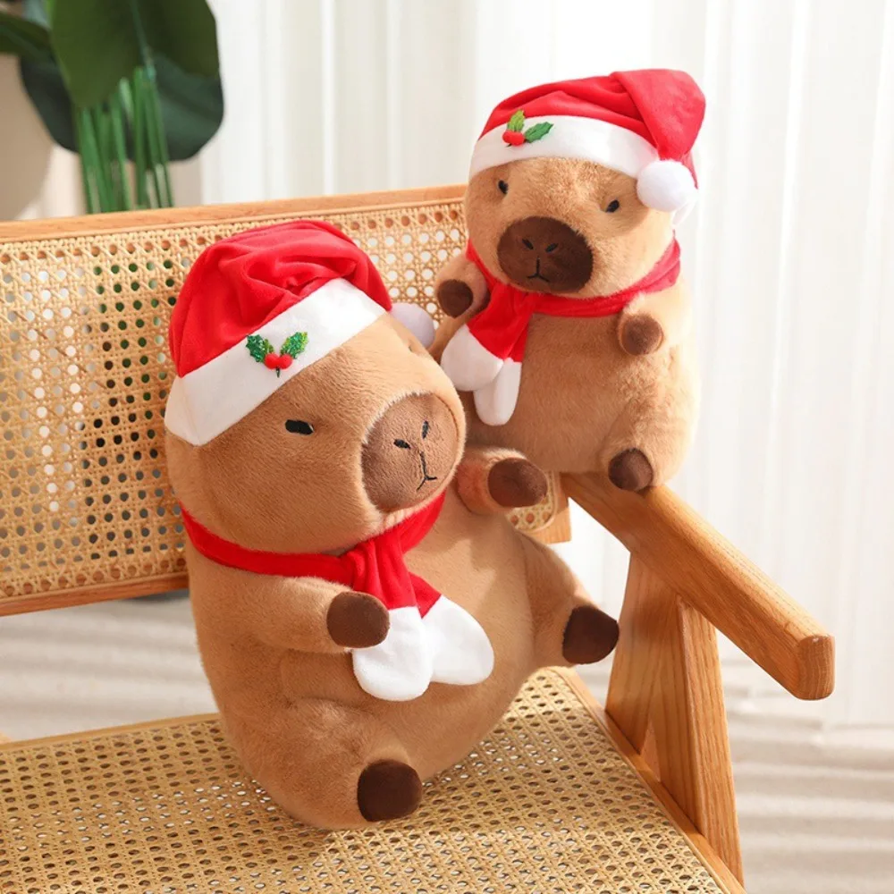 

Dress Up Christmas Capybara Plush Doll Festival Simulation Capybara Plush Toy Cartoon Fluffy Capibara Fluffty Doll Christmas Toy