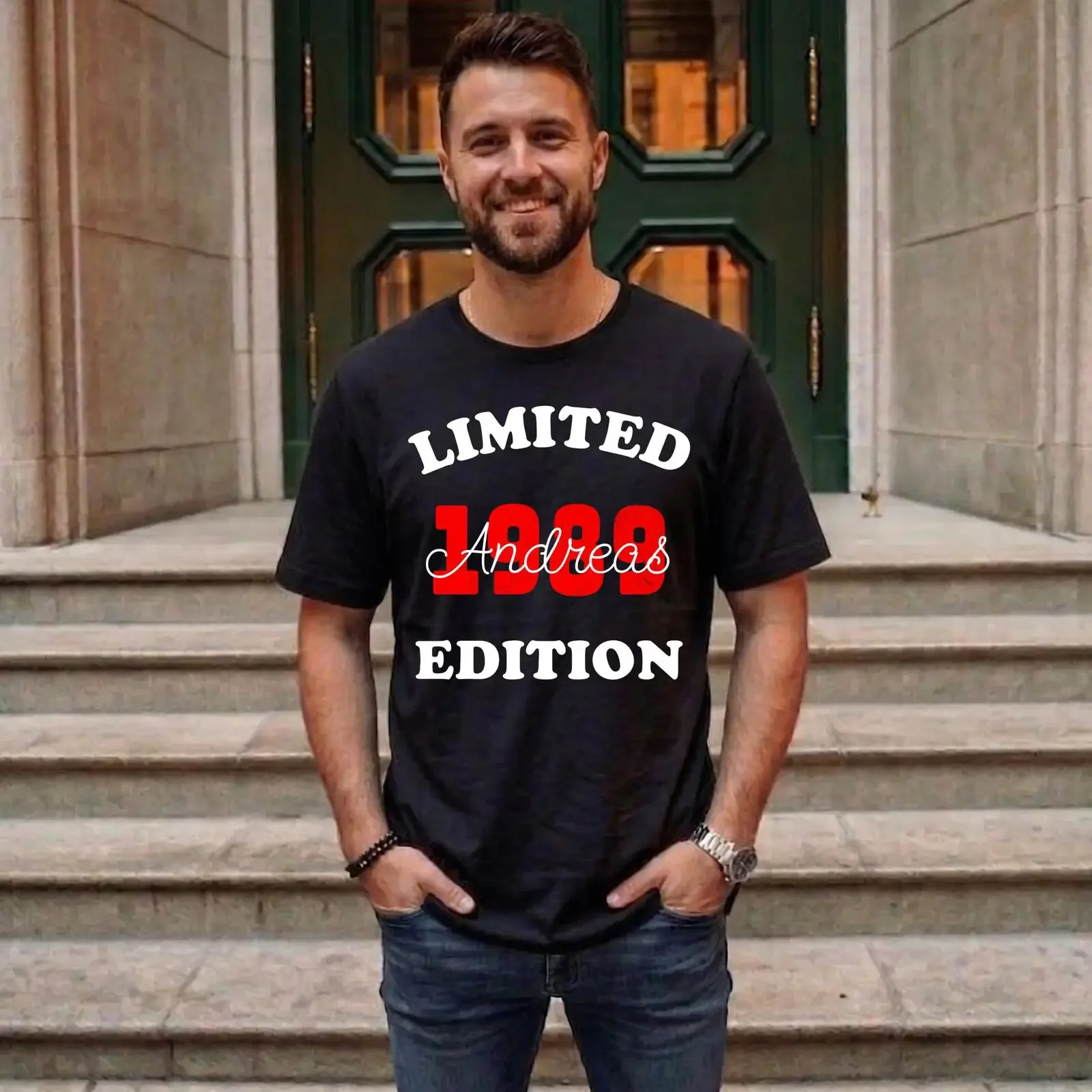Personalized Limited Edition T Shirt Name Year Individual Birthday S 2XL Various Colors vintage Washed streetwear fashion