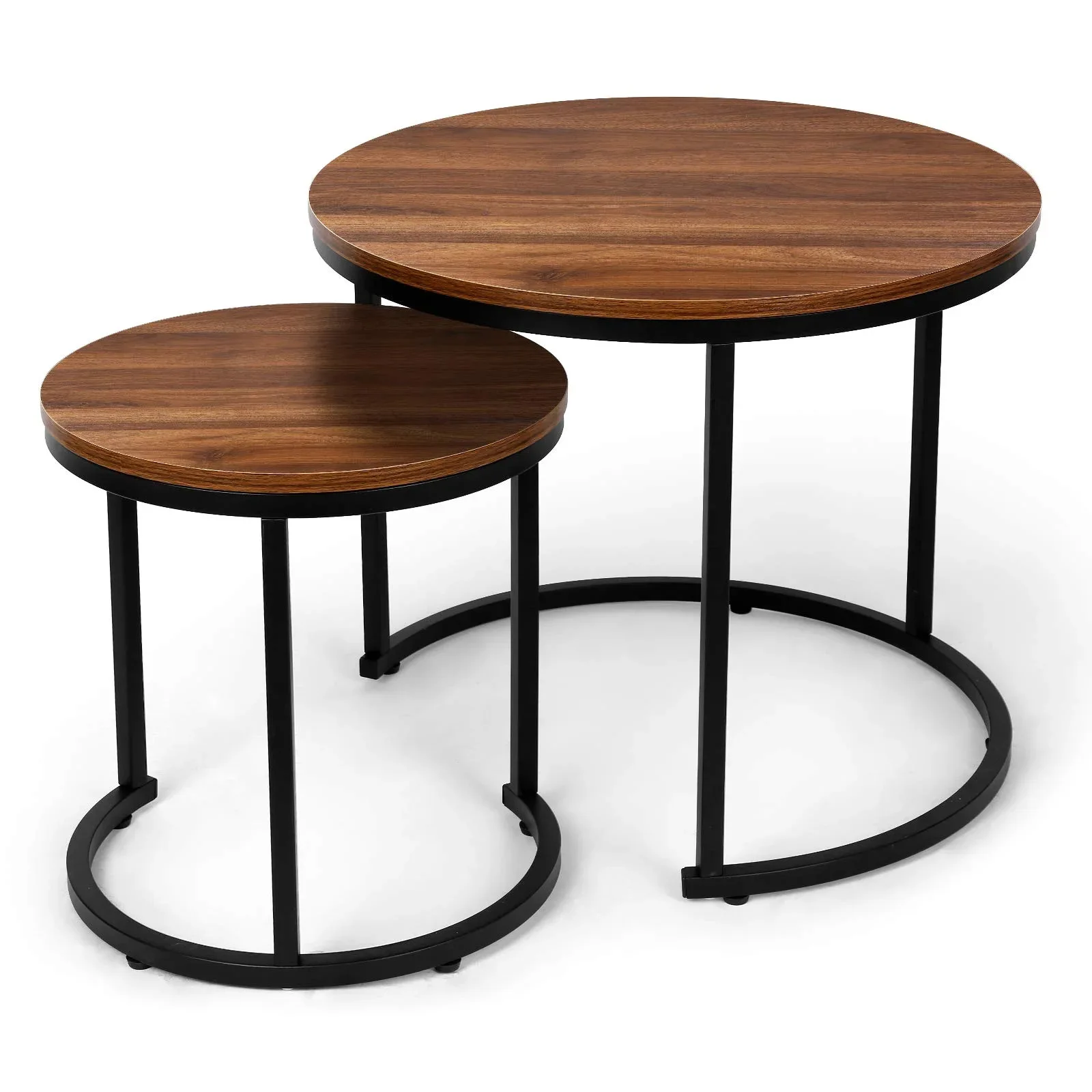 Round coffee table European and American retro style mother round coffee table wrought iron coffee table household telescopic co