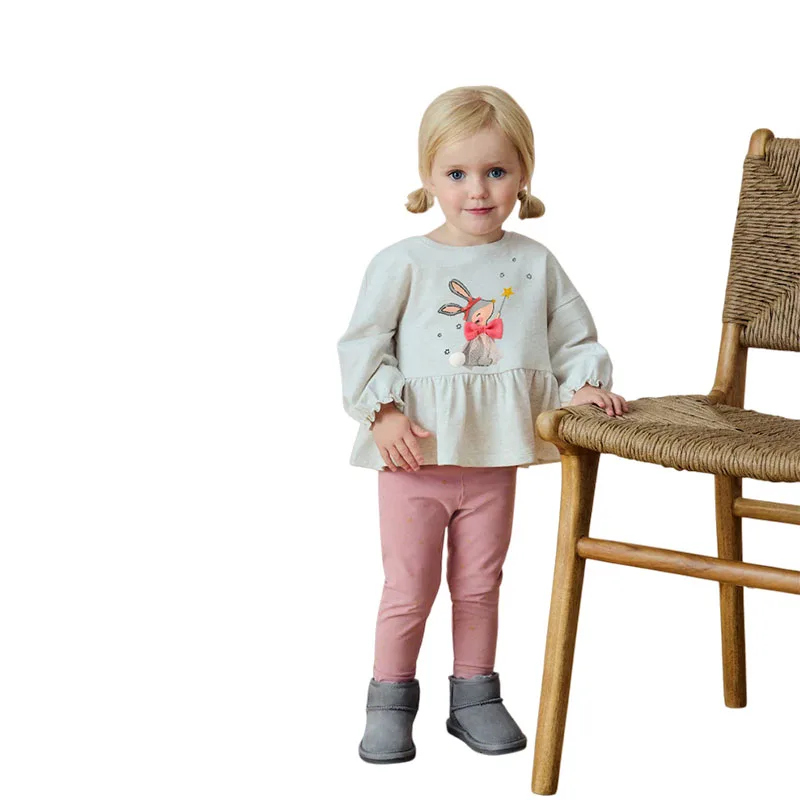 

3-8T Long Sleeve Girls T Shirts Animals Printed Applique Cute Blouse Kids Autumn Spring Clothes Fashion Toddler Shirts