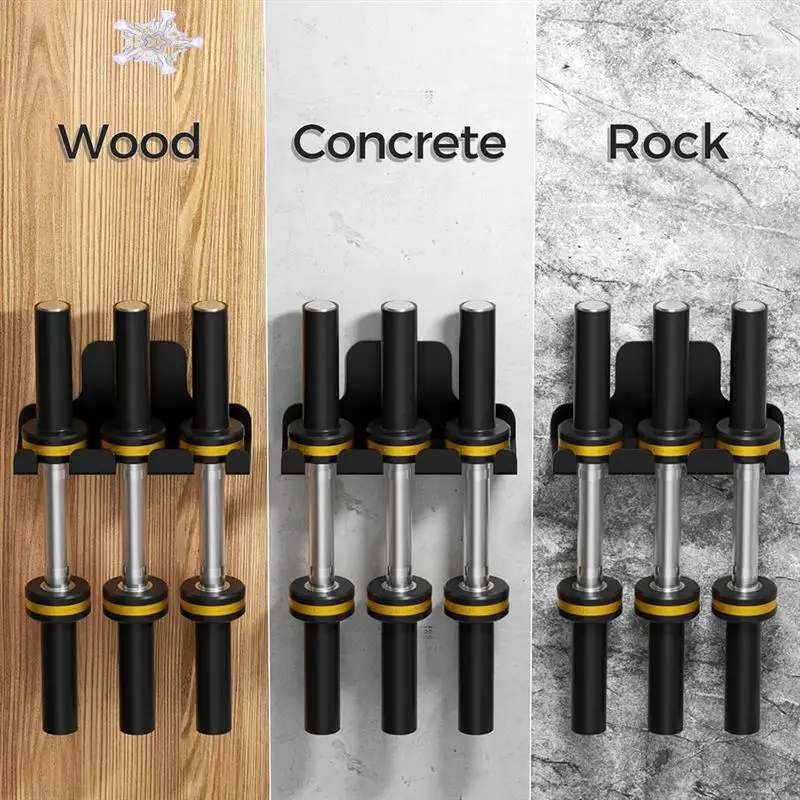 

Barbell Hanger,Garage Gym Bar Wall Rack,Vertical Barbell Mount Rack,Black Powder Coated,Space Saving For Home Gym