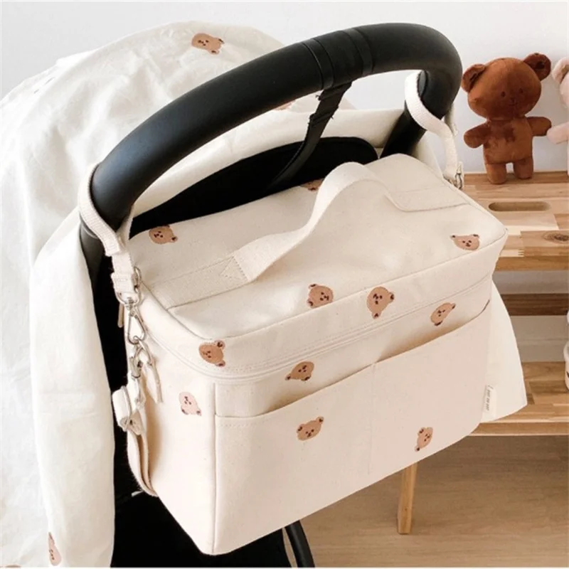 Outdoor Mommy Shoulder Diaper Bags Baby Cart Hanging Bag Waterproof Baby Bottle Insulation Mommy Bag  Babies Trolley Accessories