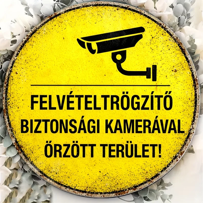 2D Flat, 1pc 1pcs Suitable for Garage, Warehouse, Office Security Camera Sign - Vintage Surveillance Area Warning Plaque with Re