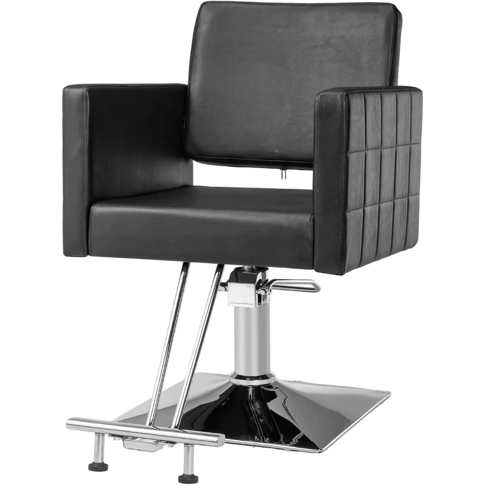 

Styling Chair for Hair Stylist Wide Seat, Hydraulic Barber Chair with Stainless Steel Footrest, Black Hair Salon Chair