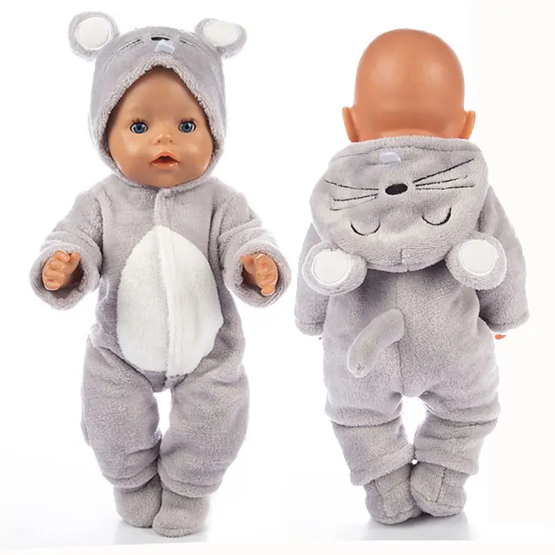 2023 New Animal Jumpsuits+Shoes Fit For 43cm Born Baby Doll 17inch Doll Clothes Baby Birthday Festival Gift