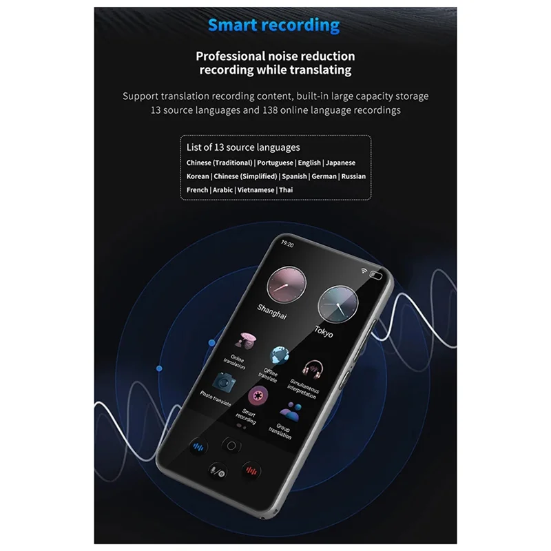 FORW-Voice Photo Smart Recording Group Translation Translator S85 Pro Wifi 138 لغة عبر الإنترنت Chatgpt