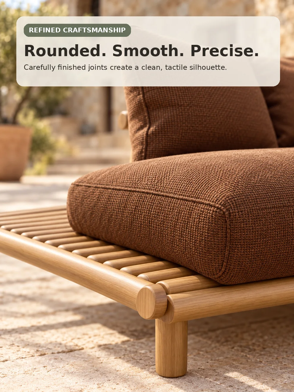 Weather Luxury Teak Frame PE Rattan Waterproof Sofa Set Outdoor Furniture Perfect For Garden Patio Poolside Beach Hotel