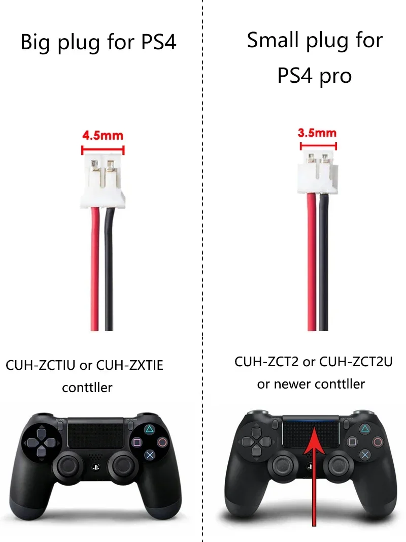 4,5-mm-Stecker-Li-Ionen-Akku für PS4 Slim LIP1522 Wireless Controller Playstation GamePad 2000 mAh PS4-Akku