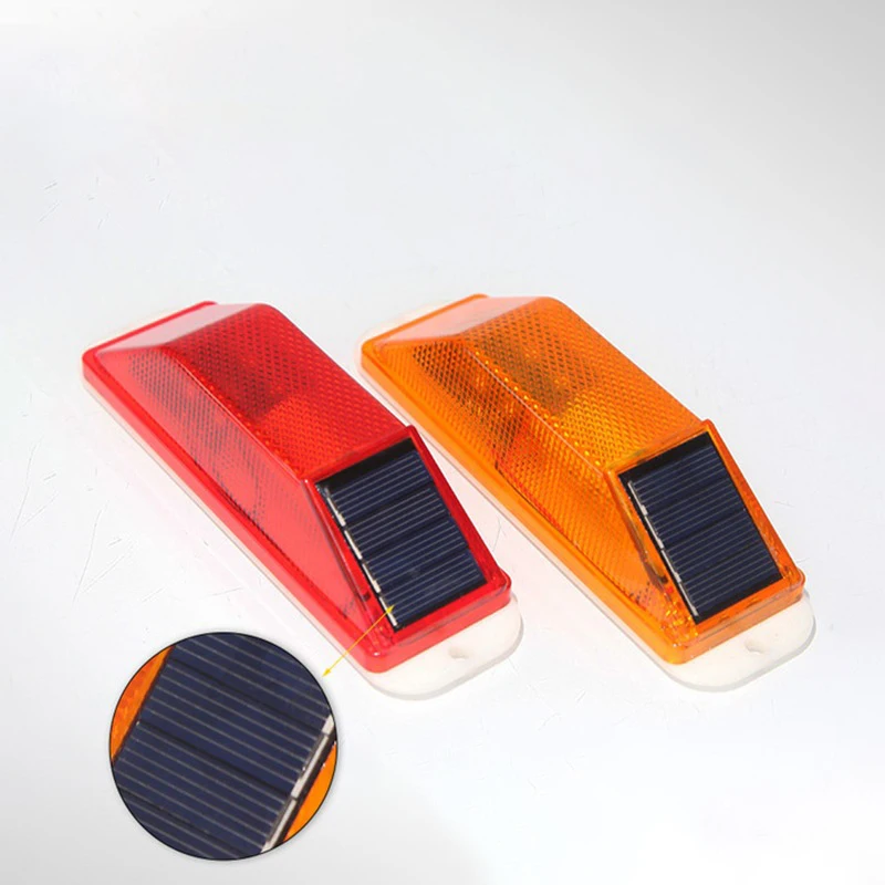 Solar Powered Rechargeable Warning LED Flash Night Traffic Light Traffic Safety Caution Light Auto Accessories