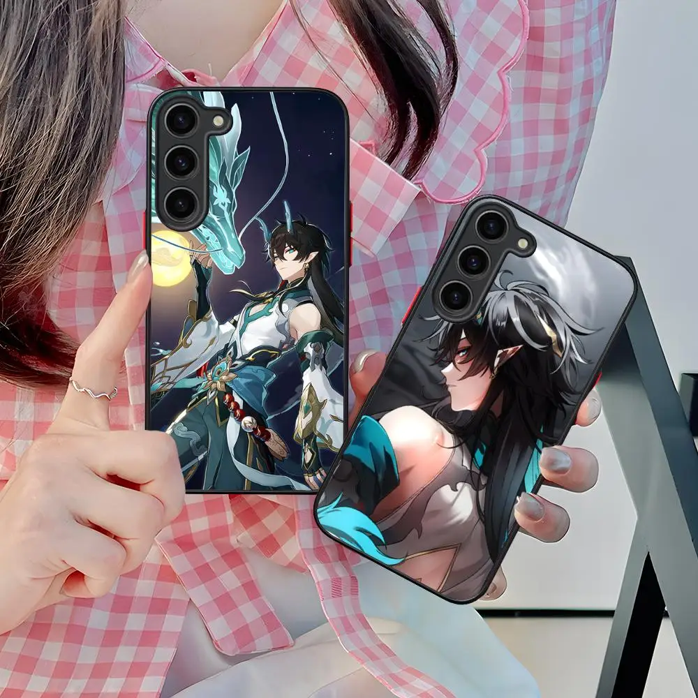 HSR Dan Heng Silicone Mobile Phone Case for Samsung Galaxy S26 S25 S24 S23 S22 S21 Plus FE Ultra Colorful Cover