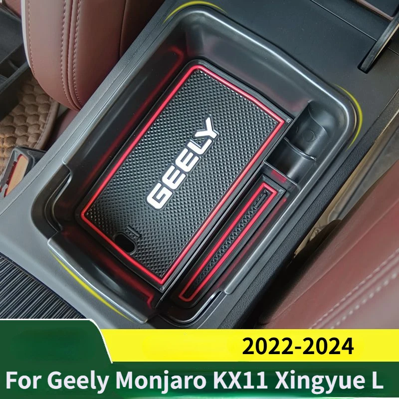 For Geely Monjaro KX11 Xingyue L 2022-2024 Car Center Console Organizer Storage Interior Armrest Storage Box Auto Accessories