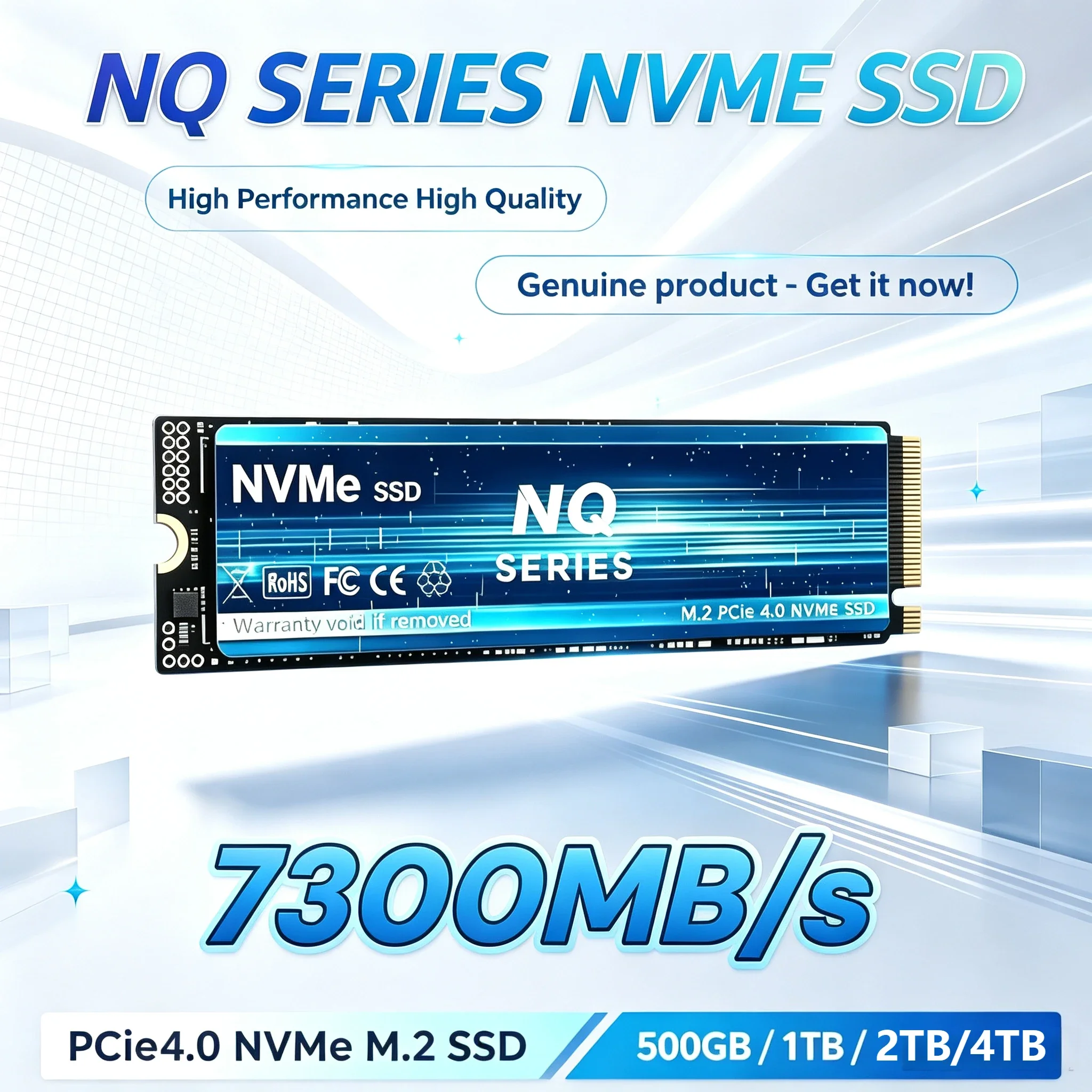 NQ SERIES 500GB-4TB M.2 PCIe 4.0 NVMe SSD, 7300MB/s Read Speed, Internal Solid State Drive for Desktop Laptop Gaming Systems.