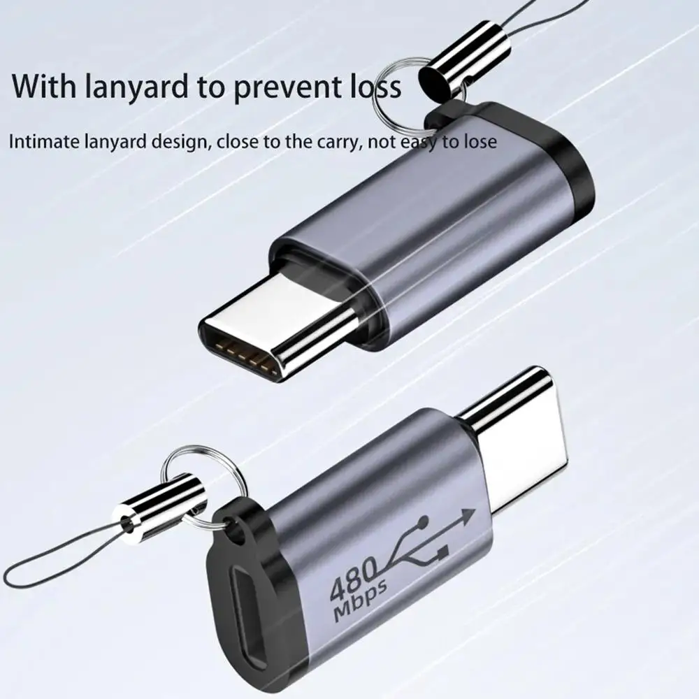 V8 Micro Mother Seat Type-c Male To Female Adapter Aluminum Alloy Mini Convenient Carrying  Camera Phone  Tablets  Laptop USB