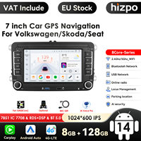 Octa Core 8G RAM 128G ROM DSP 2 Din Android Car Radio GPS For VW / Volkswagen Skoda Octavia Golf 5 6 Touran Passat B6 Polo Jetta