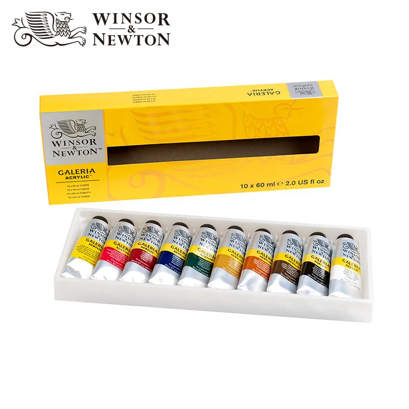 Imagem -02 - Winsor & Newton Galeria Conjunto de Pintura Acrílica à Prova Impermeável Água e Colorfast 12 20 60ml Pintura de Parede Pintada à Mão Interior Faça Você Mesmo Artsupples