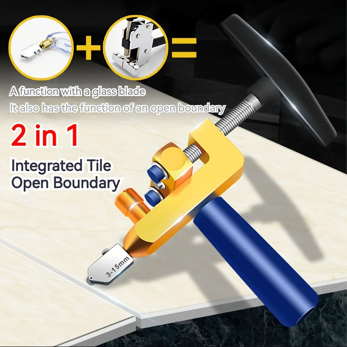 2 in 1 Glass Ceramic Tile Cutter Opener Breaker Pliers Tile Wheel Diamond Roller Cutting Manual Diamond with Knife Hand Tools image 2