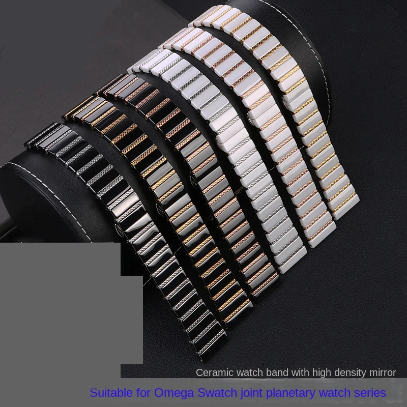 20mm 22mm Luxury Ceramic Steel Black Strap For Samsung Galaxy Watch4 S3 Huawei Omega Swatch Watch Band Bracelet Wristband Belt