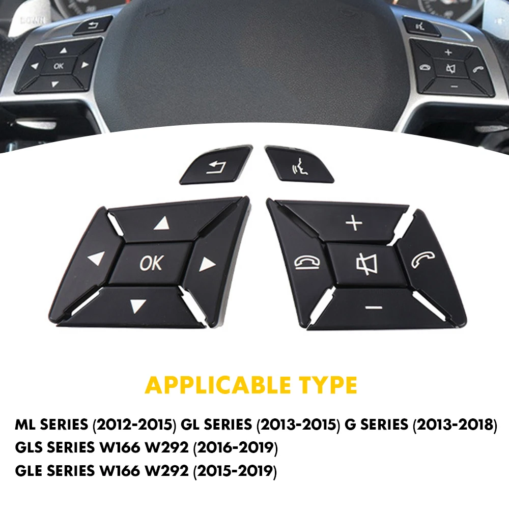 Car Steering Wheel Button Trim Black Car Interior Accessories For Mercedes Benz E300 E350 E400 2012 2013 2014 2015 2016 2017