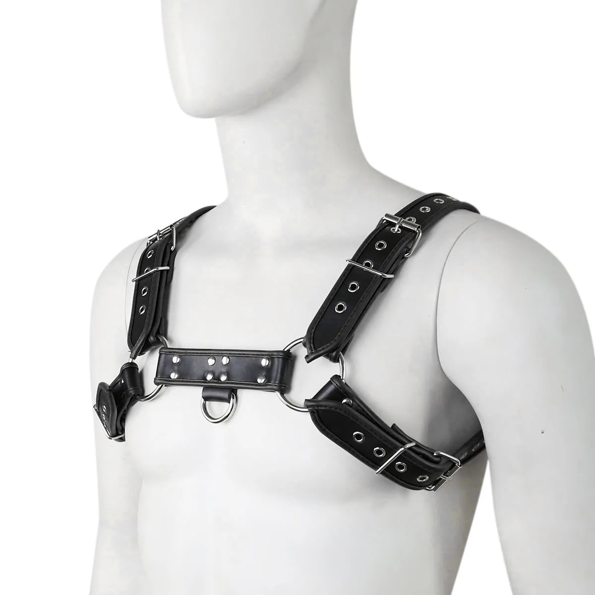 Fetish Male Lingerie Harness Men Clothing Tank Top Sexual Body Leather Chest Harness Belt Strap Punk Rave Costumes for Adult Sex