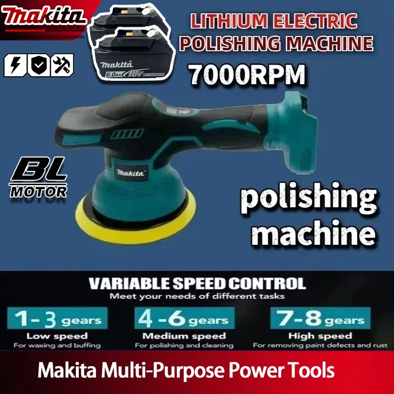 

Беспроводная полировальная машина Makita для автомобиля, 8 скоростей, электрическая, для восстановления и полировки, 18В-20В