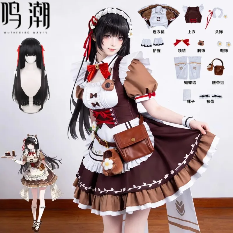 

Wuthering Waves Chisa Anime Cosplay Costume Korea Café Limited Full Set for Halloween Party