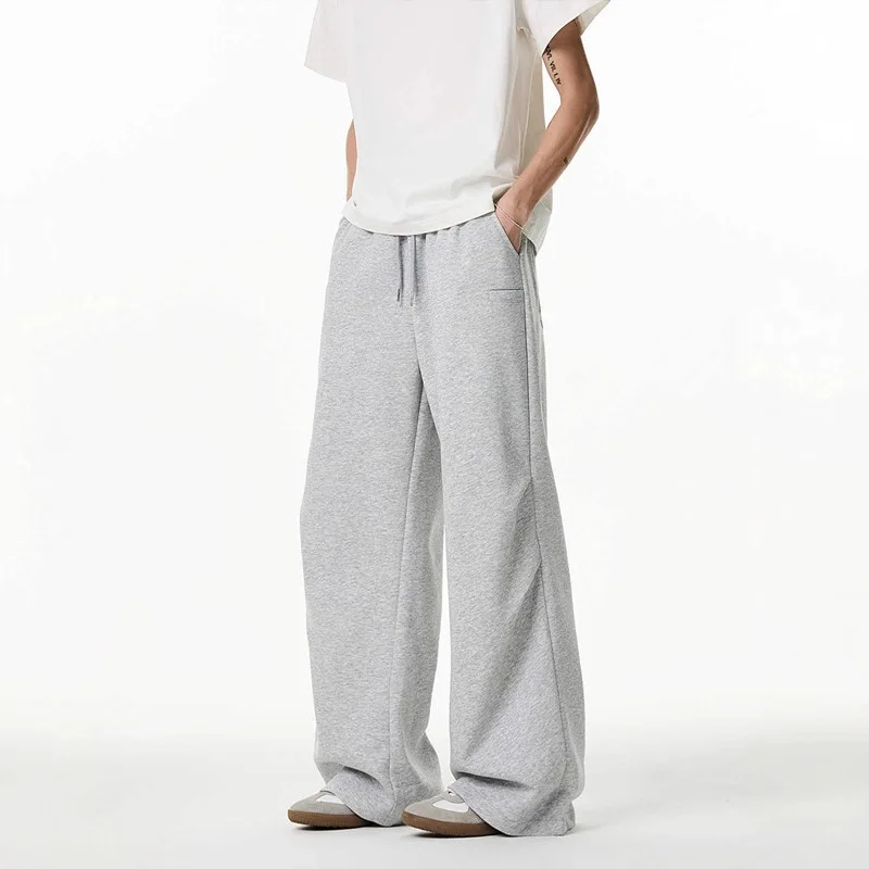 

2025 Men's Autumn Trendy Pleated Straight Leg Casual Pants, Loose and Versatile Wide Leg Paratrooper Pants