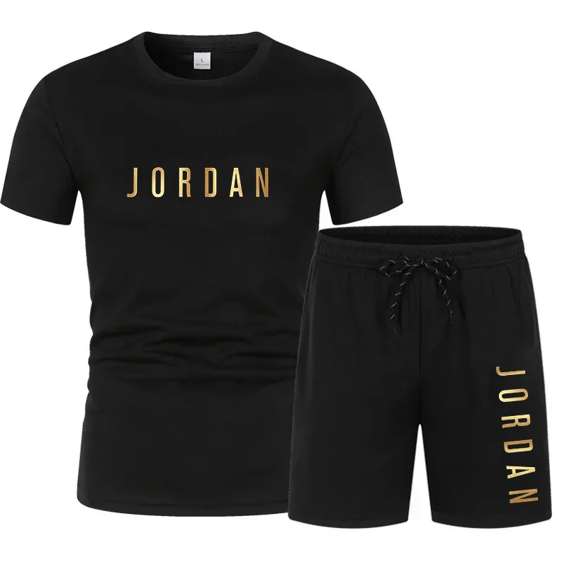 Summer Casual Pants + Short-Sleeved Shirts - Breathable and Loose Sports Outfit - Comfortable Fitness Basketball Pants