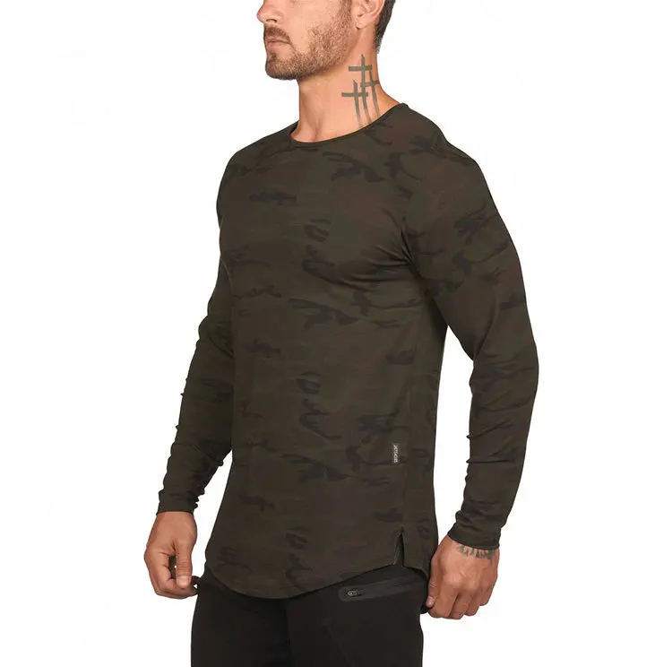 Men Quick Dry Long Sleeve Sport T Shirt Gym Fitness Bodybuilding Shirt Jogger Workout Sportswear Training Running Tee Sweatshirt