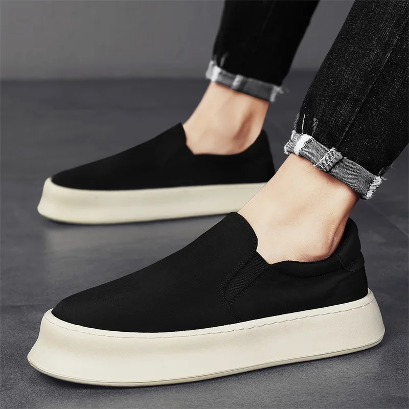 Men's Shoes Summer 2026 New Low-Top All-Match Nubuck Leather Sneakers lightweight Slip-On Shoes Fashionable Casual Shoes