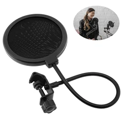 Double Layer Studio Microphone Pop Filter Flexible Wind Screen Sound Filter Mask Mic Shield for Speaking Recording Accessories