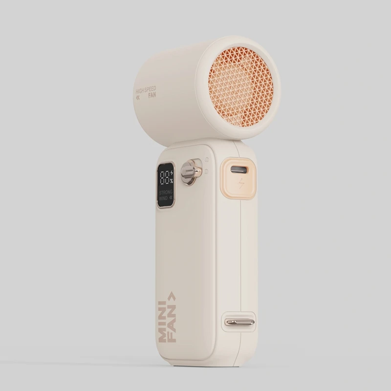 AAAN-Ventilatore manuale turbo ricaricabile: velocità portatili, regolabili, mini design portatile per viaggi, campeggio, attività all'aperto