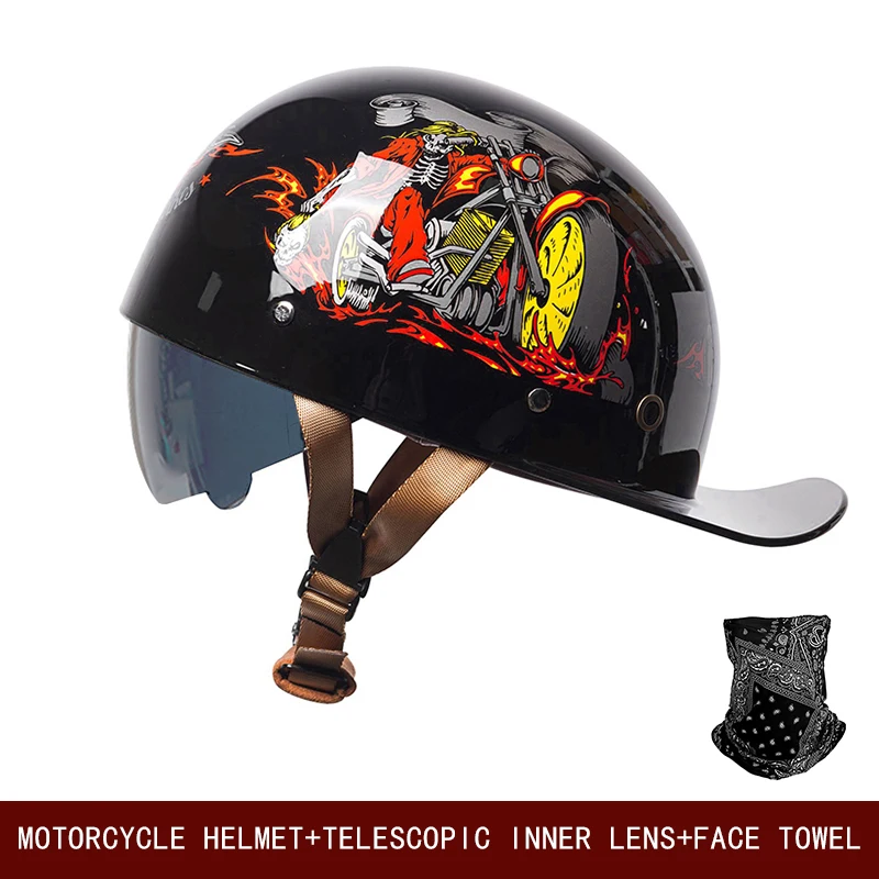 Kask motocyklowy retro uniwersalny deskorolka rowerowa półkask motocyklowy nowa krajowa standardowe lato