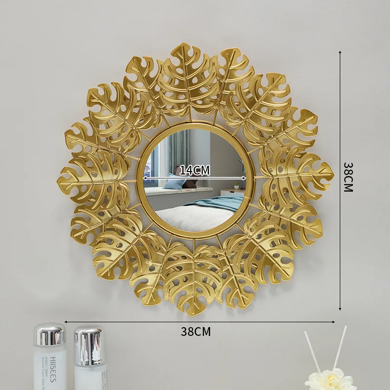 Zml iron art square wall-mounted mirror - bathroom, dorm room mirror - wall-mounted vanity mirror