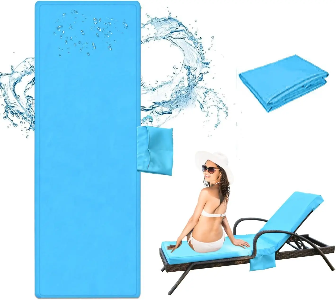 Cushion Covers Only (Not Includes Cushion), 72x21x3 Inch Patio Cushion Slipcovers Waterproof Anti