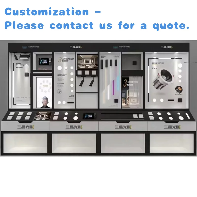 custom.Custom Home Retail Lighting Display Stand Lamp Display Rack Floor Bulb Display Cabinet Switch and Socket Display