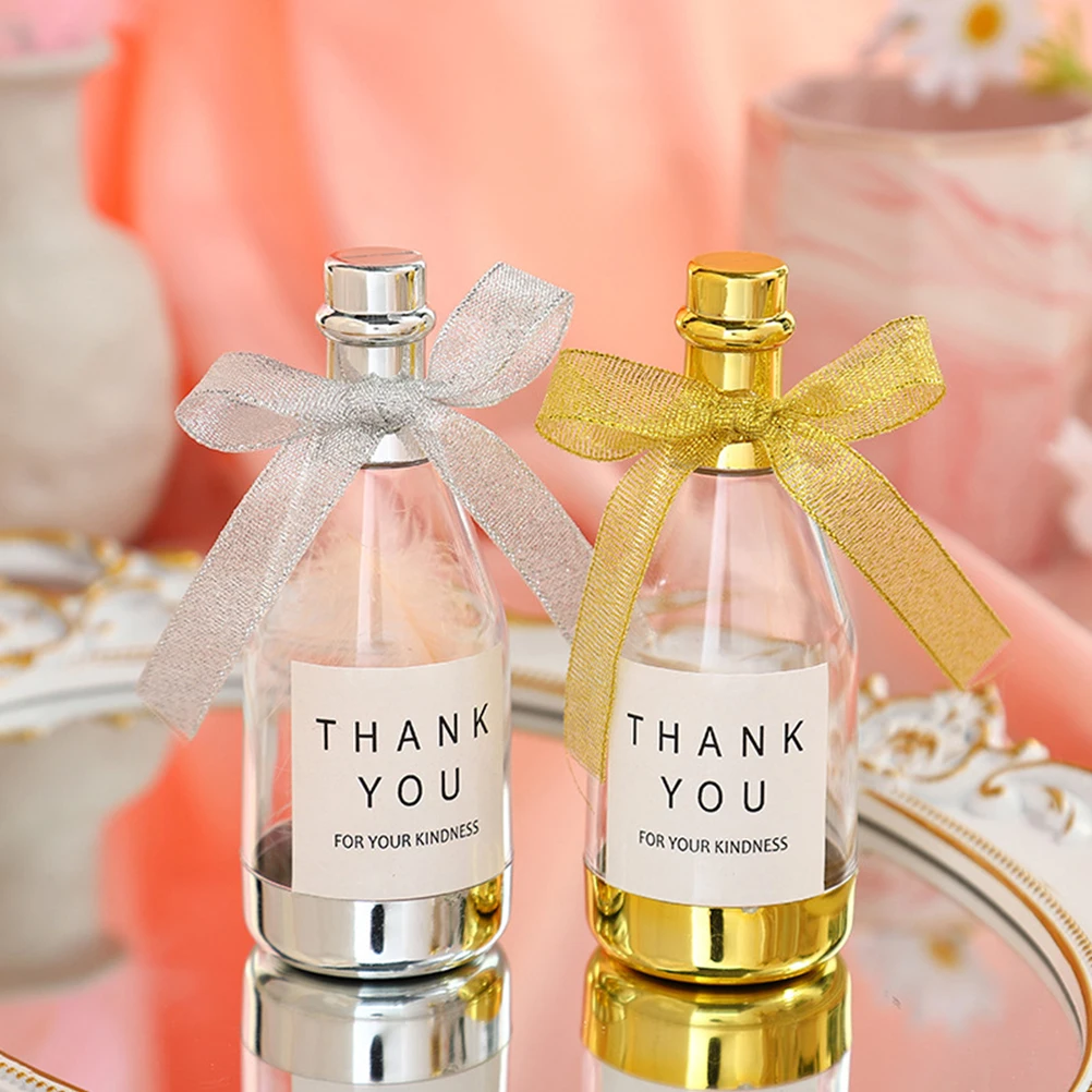 10pcs Champagne Bottle Shape Gift Packing Box Chocolates Candy Boxes for Wedding Baby Shower Birthday Christmas Party Decoration