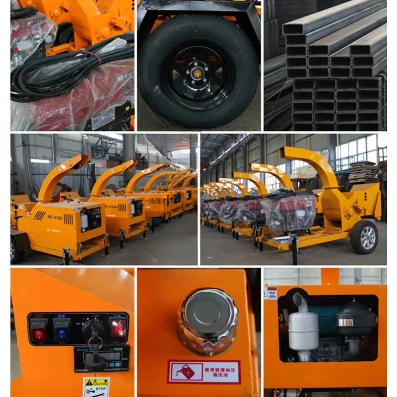 Customized Mobile High Output Gear-Driven Diesel Engine Branch Crusher 220V Straw Crusher For Garden & Forestry Use