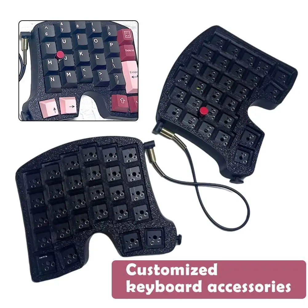 YK-Y56 Little Red Dot Split Keyboard Kit DIY Custom Hotswap Ergonomic Mechanical Keyboard Accessories