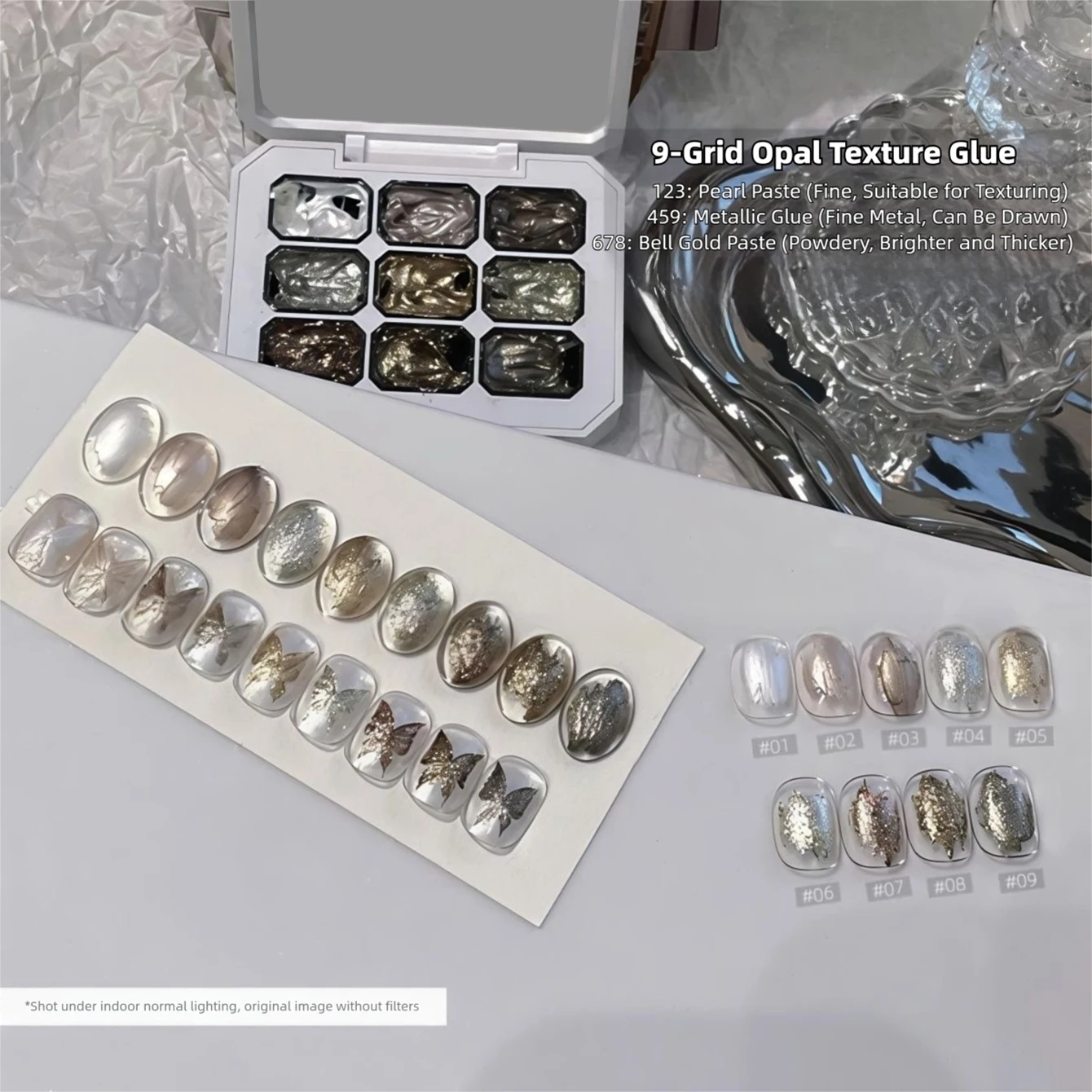Nine-Palette Opal Texture Gel 2026 NoWipe New Arrival Ethereal Texture Gel Nail Polish 3D Textured Painting Design
