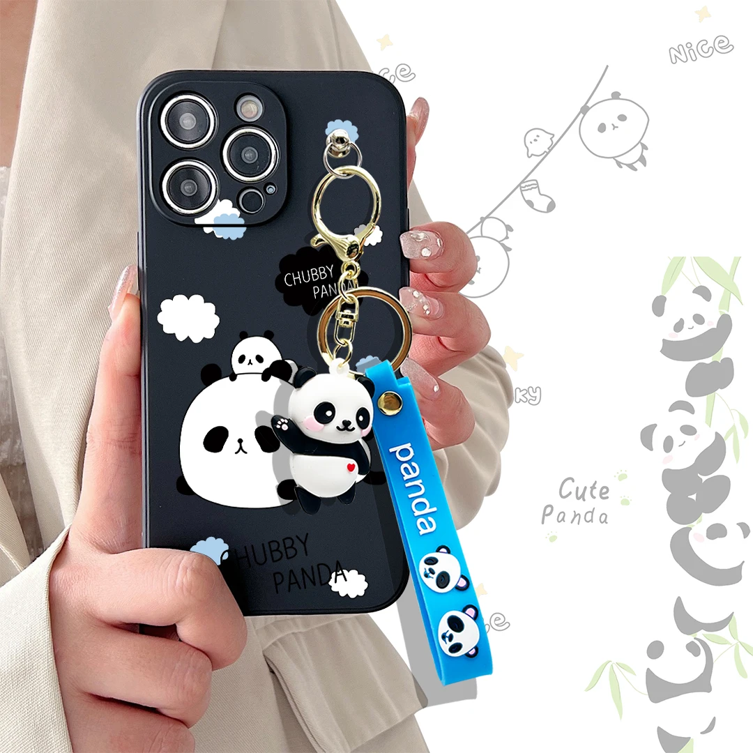 Funda con llavero para Huawei P20 30 40 Mate 10 20 lite Pro Y9s Prime Winking Panda