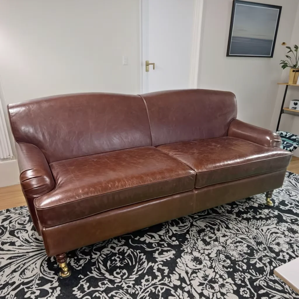 &For Traditional Convertible Cooling Two Seat Arm Tight Back PU Leather Sleeper Sofa Square Shape for Living Room