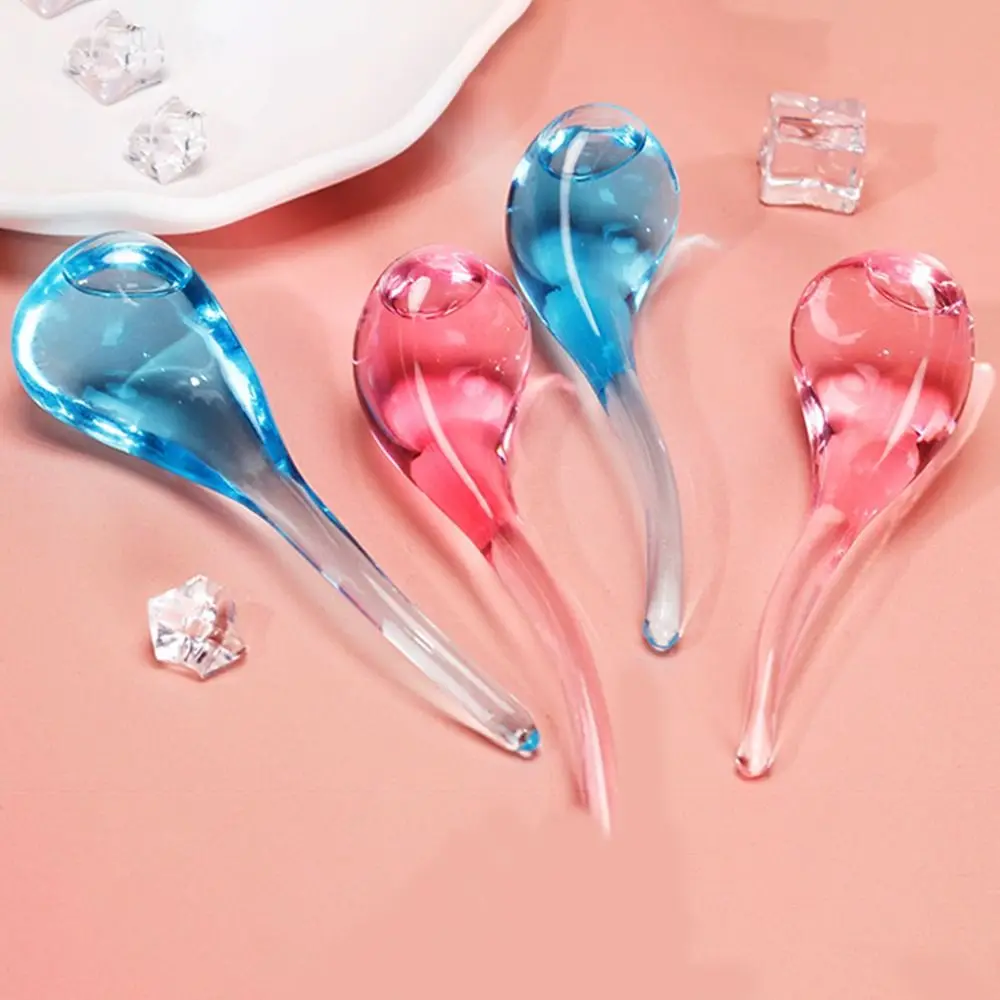 Glass Facial Massager Reusable Portable Skin Care Tools with Glitter Powder Reduce Puffiness Freezer Ice Globes Tool