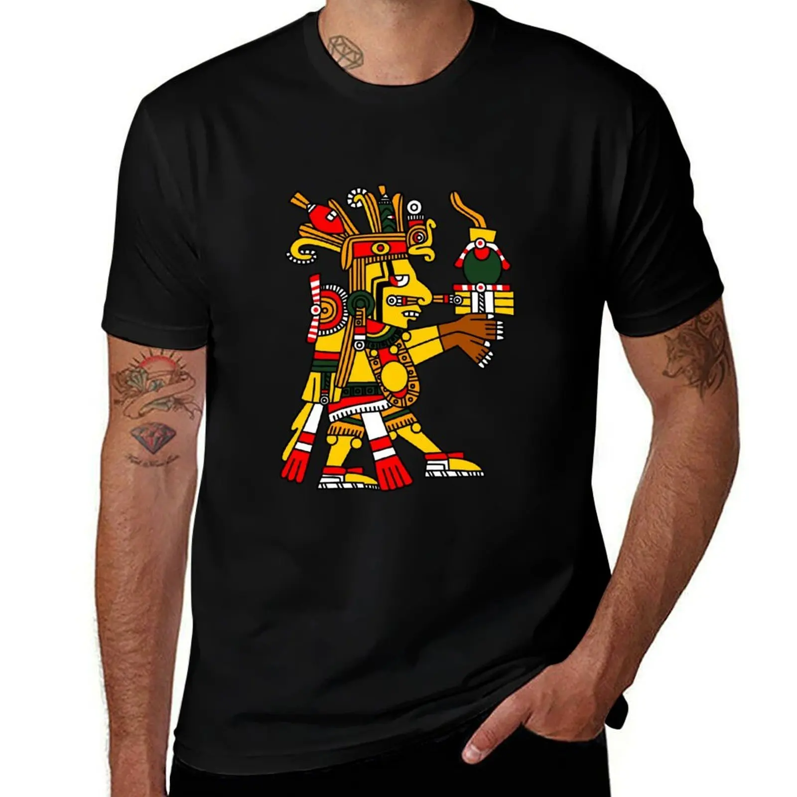 Aztec Deity Cinteotl, God of Maize, Codex Borgia. T-Shirt cotton tshirt 100% T-Shirt