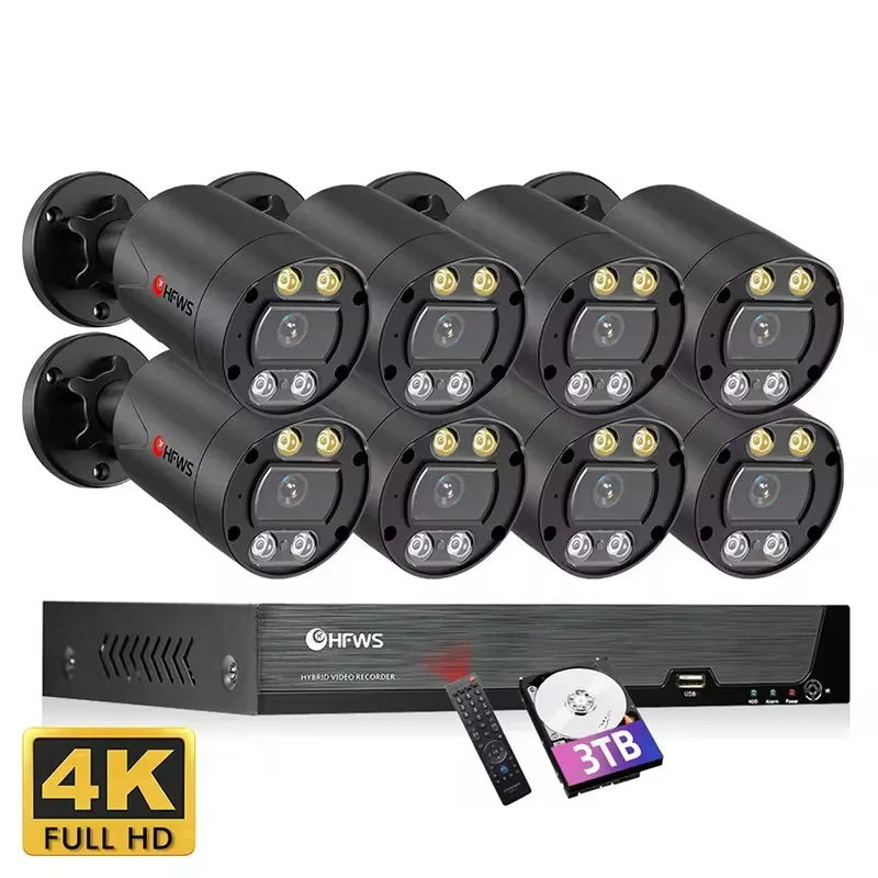 

Full HD 4k 8mp Cctv System 8ch Outdoor Waterproof POE Camera Nvr Kit Security Camera System