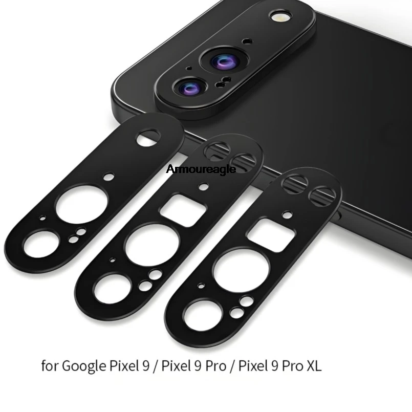 Black Aluminum Metal Rear Camera Lens Protector On for Google Pixel 9 Pro XL Pixel9 Pixel9Pro Lens Cover Screen Lens Ring Film