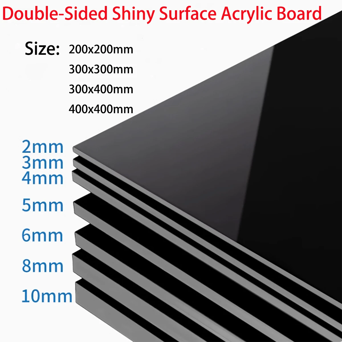 Black Acrylic Board (PMMA), Double-Sided Glossy Organic Glass Board,Thick 2mm3mm4mm5mm Custom Processing By Laser Cutting