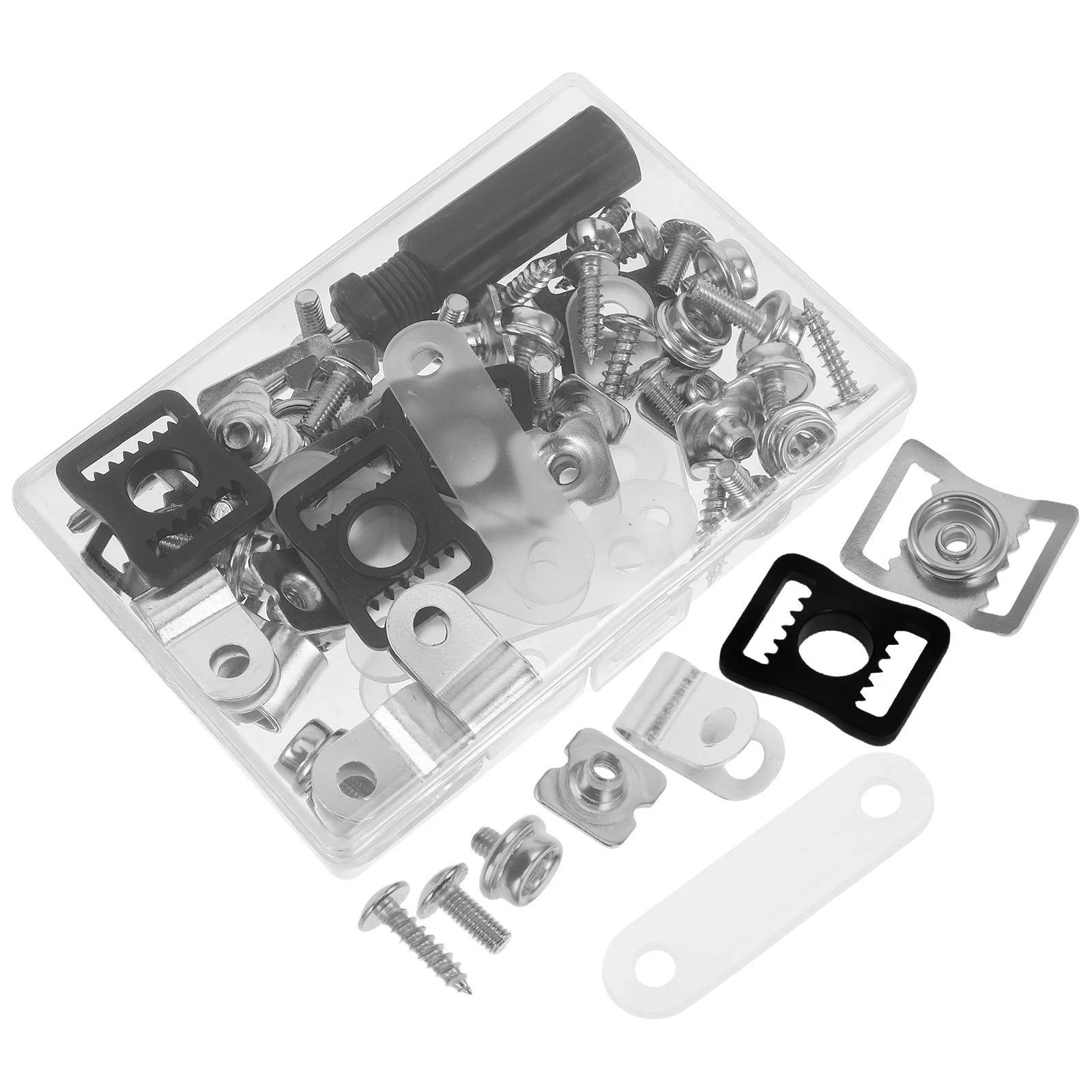 57pcs Hockey Repair Kit Includes R-Shape Visor Clips Screws Nuts Chin Strap Adapter For Football Baseball Softball Youth